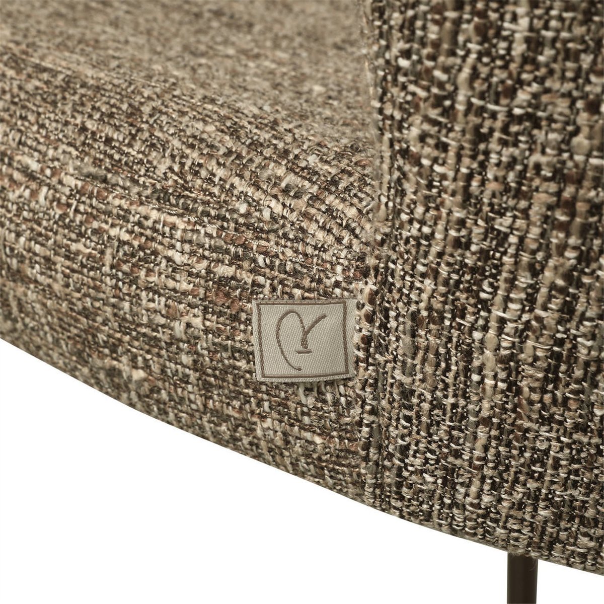 Tabouret de comptoir en tweed et fer tweed brun, RECOLLECTION