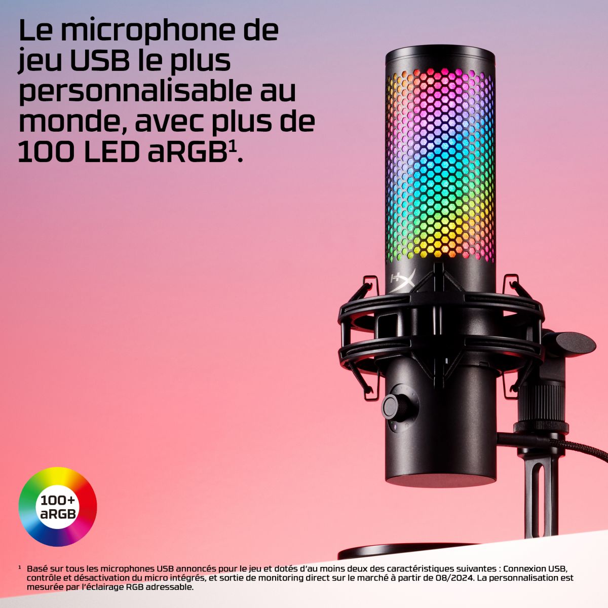 Micro Gamer QuadCast 2 S couleur unique, HYPER