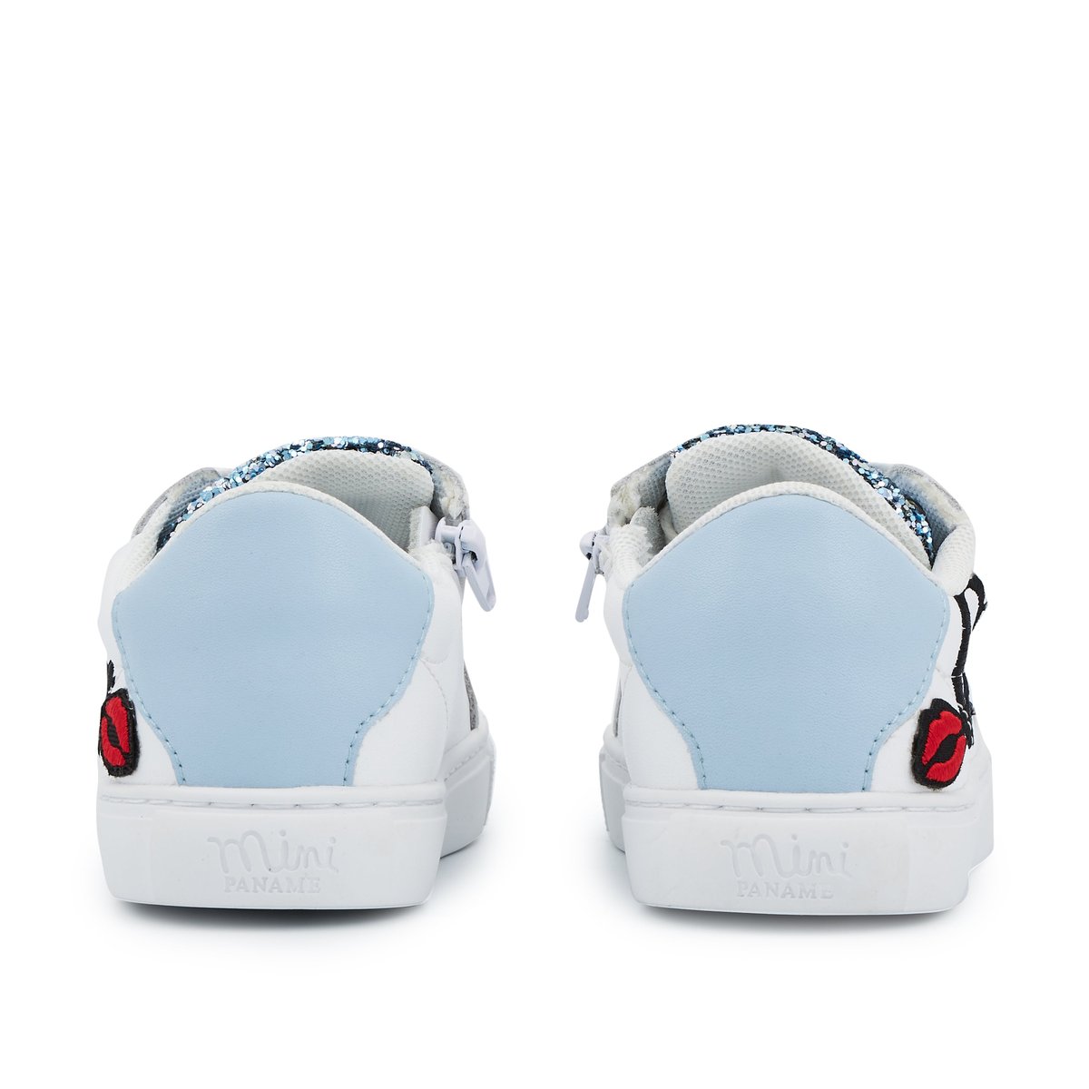 Baskets Enfant En Cuir Mini Simone Grande Soeur blanc, BONS BAISERS