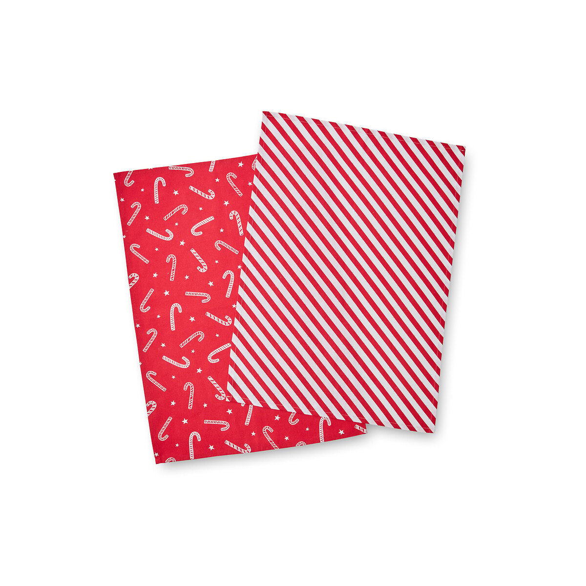 Set of 4 Christmas Candy Cane Tea Towels red, CATHERINE LANSFIELD