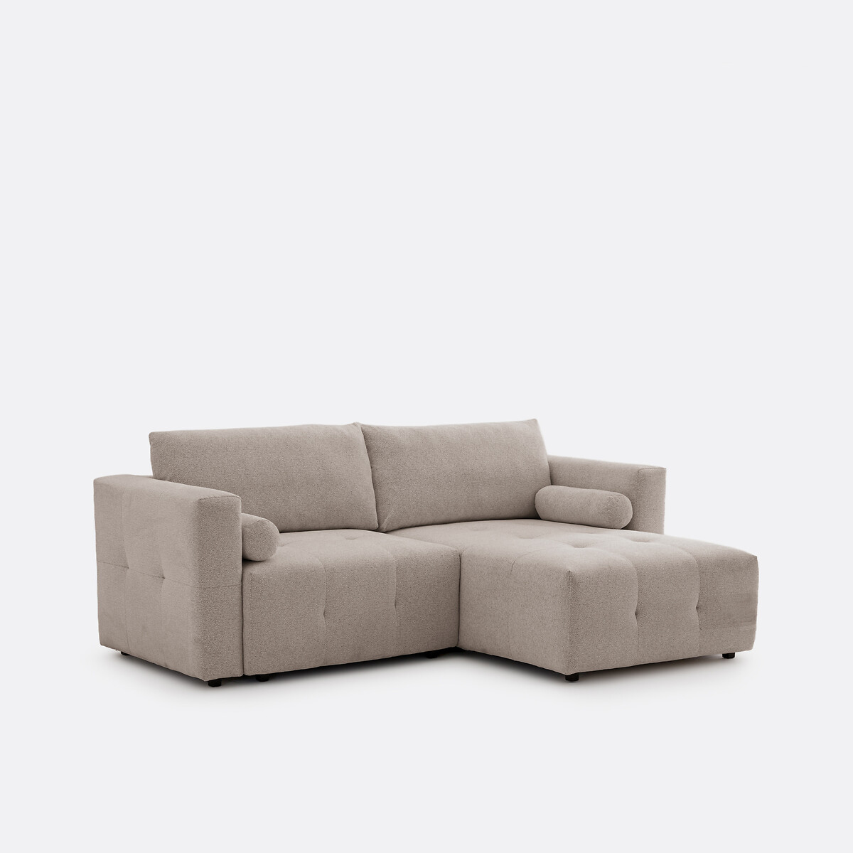 Sofá cama esquinero reversible de 3 plazas, chenilla jaspeada, MASI marrón grisáceo, LA REDOUTE INTERIEURS