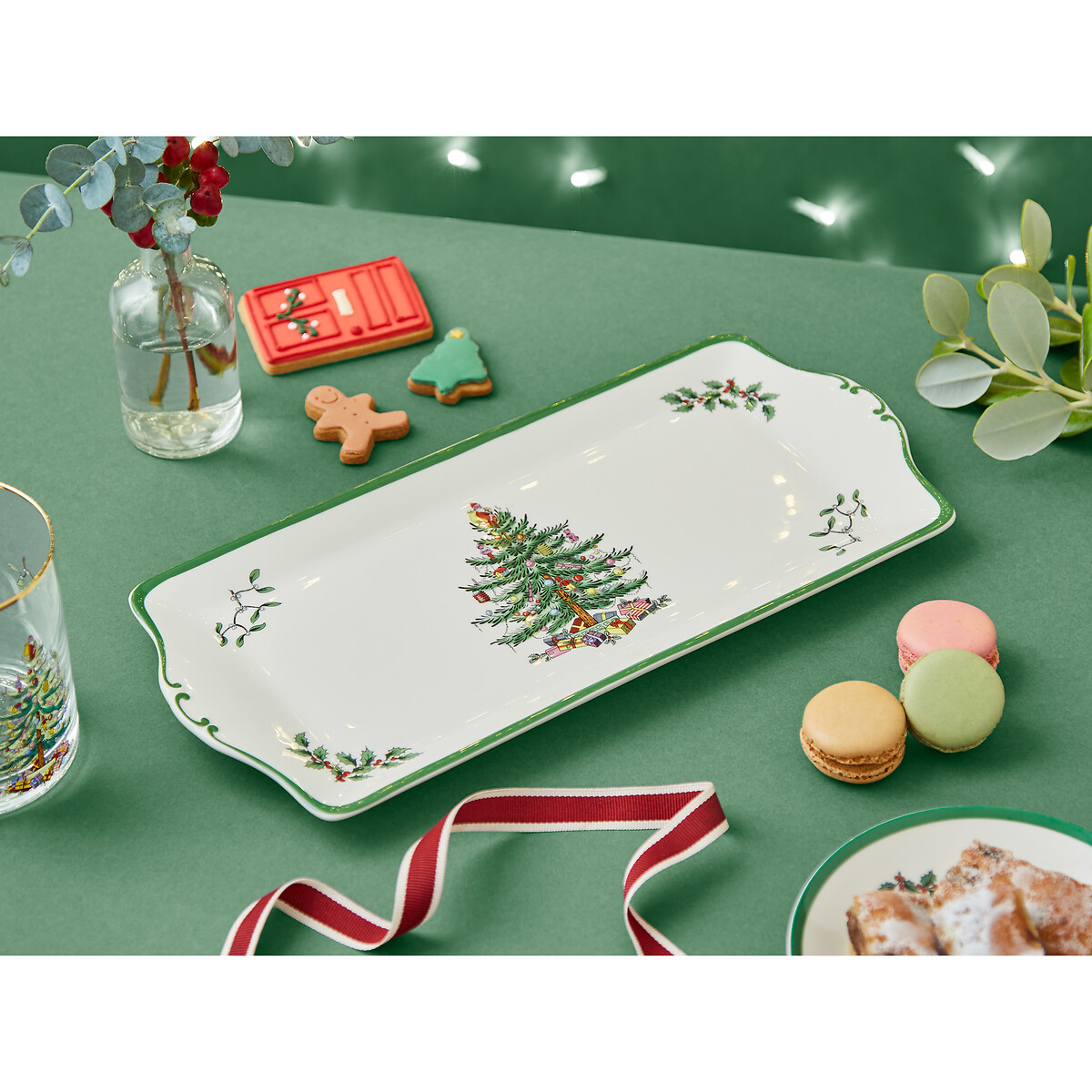 Christmas Tree Sandwich Tray white, SPODE