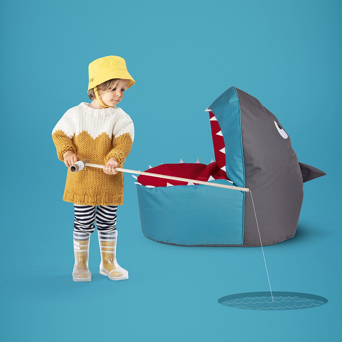 Pouf enfant SHARK multicolor, SITTING POINT