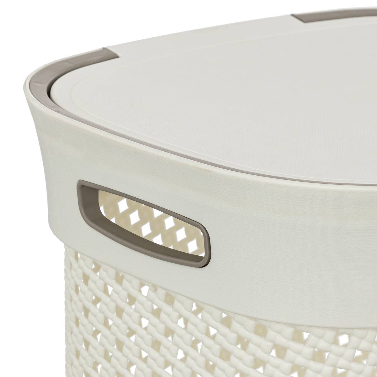 Corbeille à linge 60L avec couvercle blanc, 5FIVE SIMPLY SMART