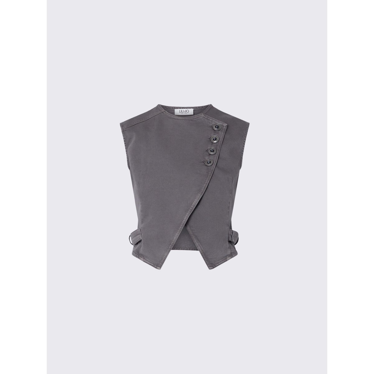 Gilet Ajusté Asymétrique gris, LIU JO