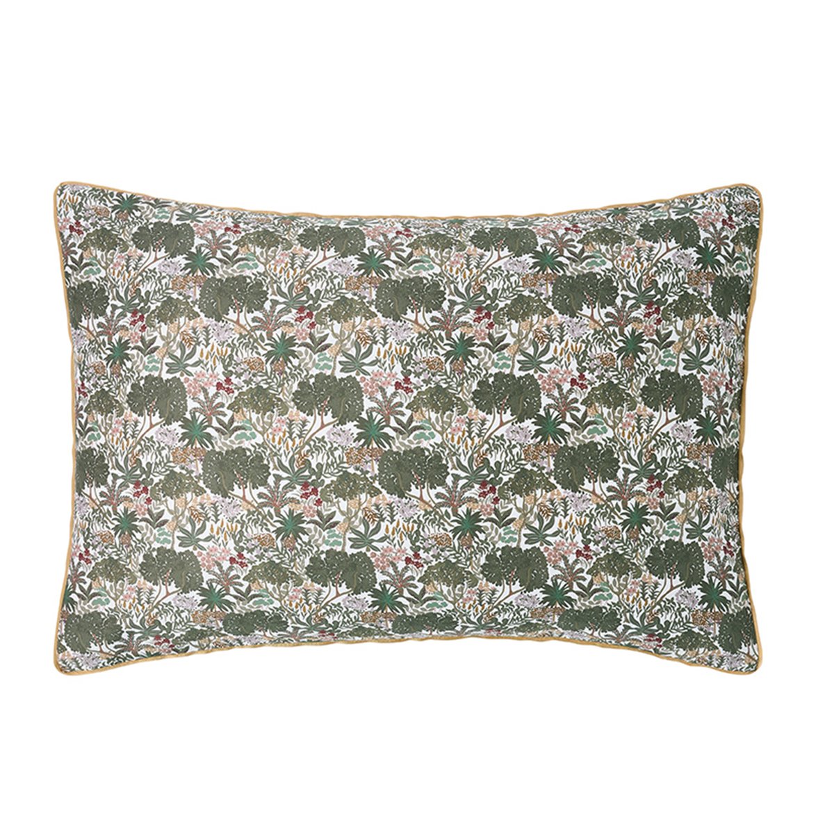 Taie d'oreiller imprimée en satin de coton, CANOPÉE vert foncé, ESSIX