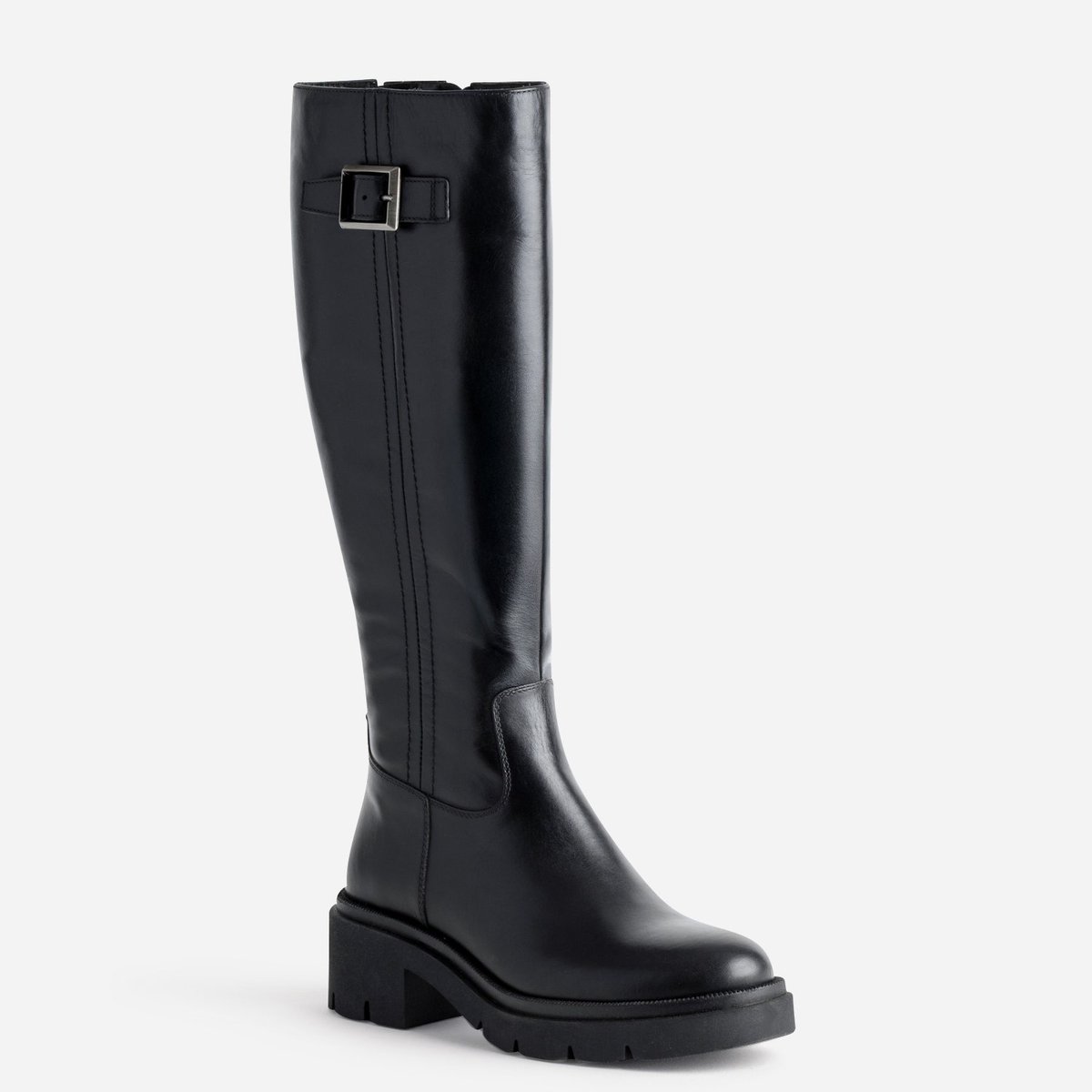 Botte À Talon en cuir MARWA noir, TEXTO