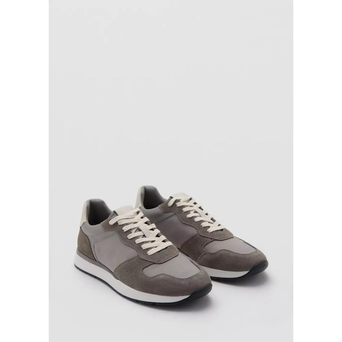 Tennis combinées cuir gris, MANGO MAN