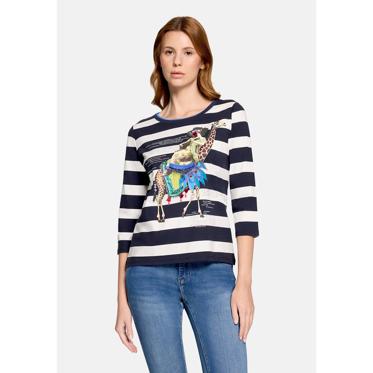 T-shirt basique à impression bleu/blanc, BETTY BARCLAY