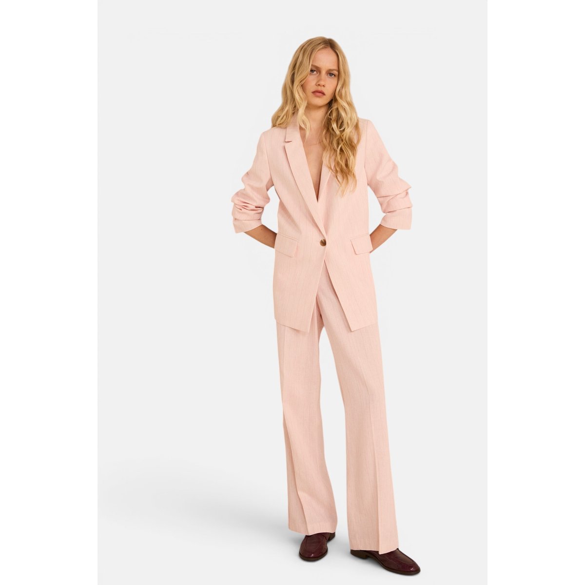 Pantalon rayé large en coton mélangé FERGUSON primerose, Maison 123