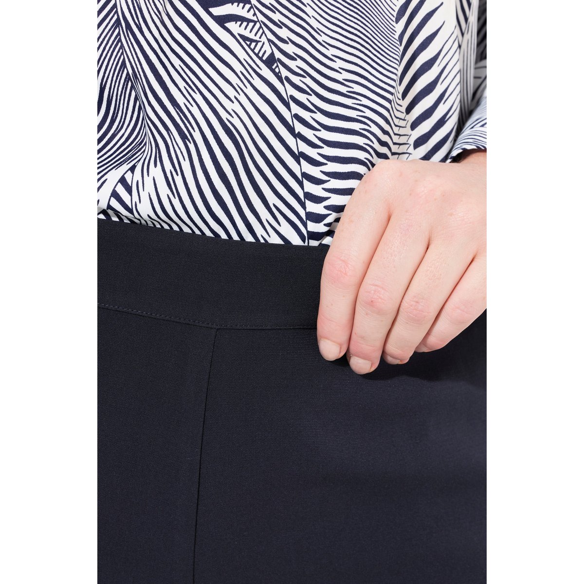 Pantalon en acétate marine foncé, ULLA POPKEN