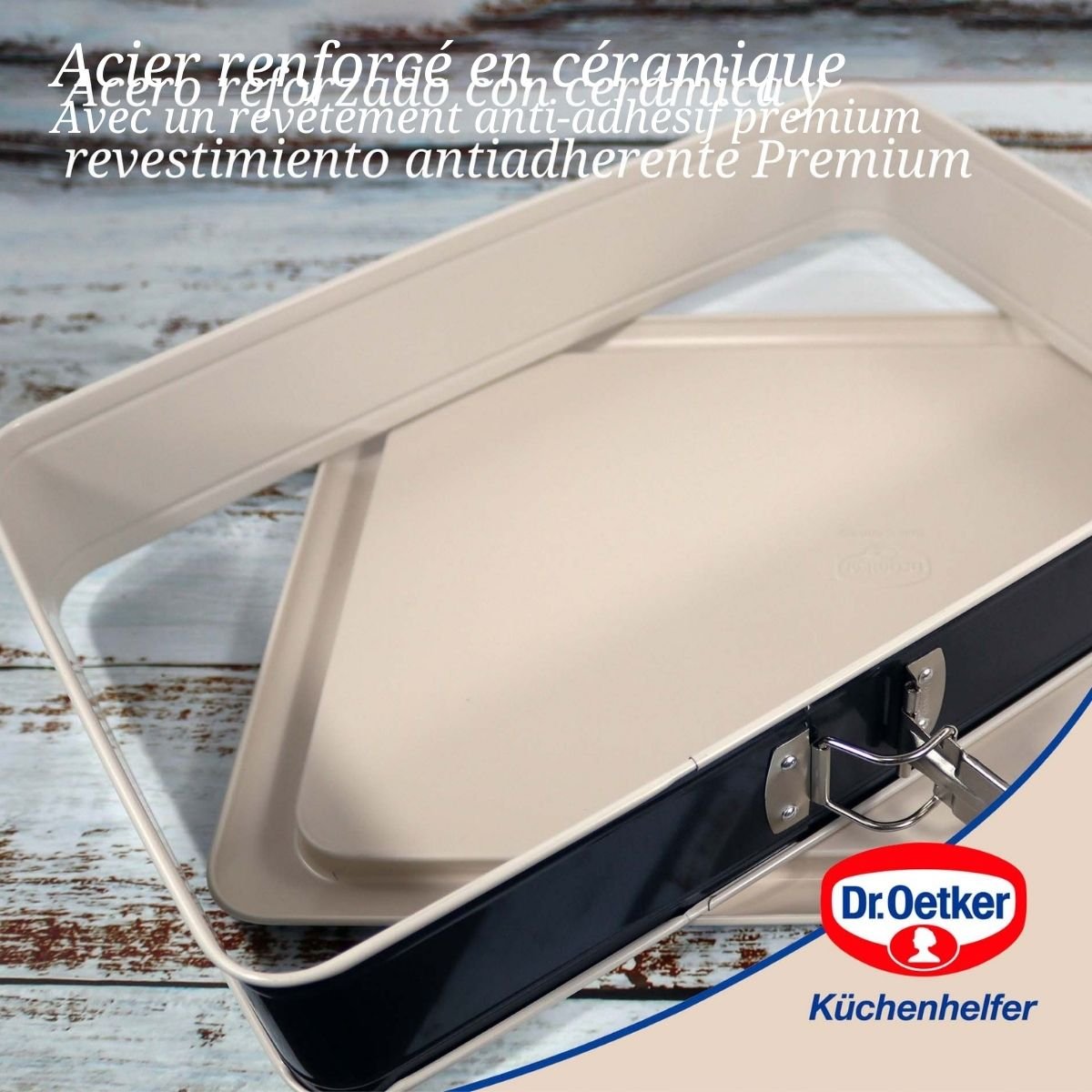 Ensemble de 2 Moules à charnière rectangulaire BACK-TREND blanc, DR OETKER