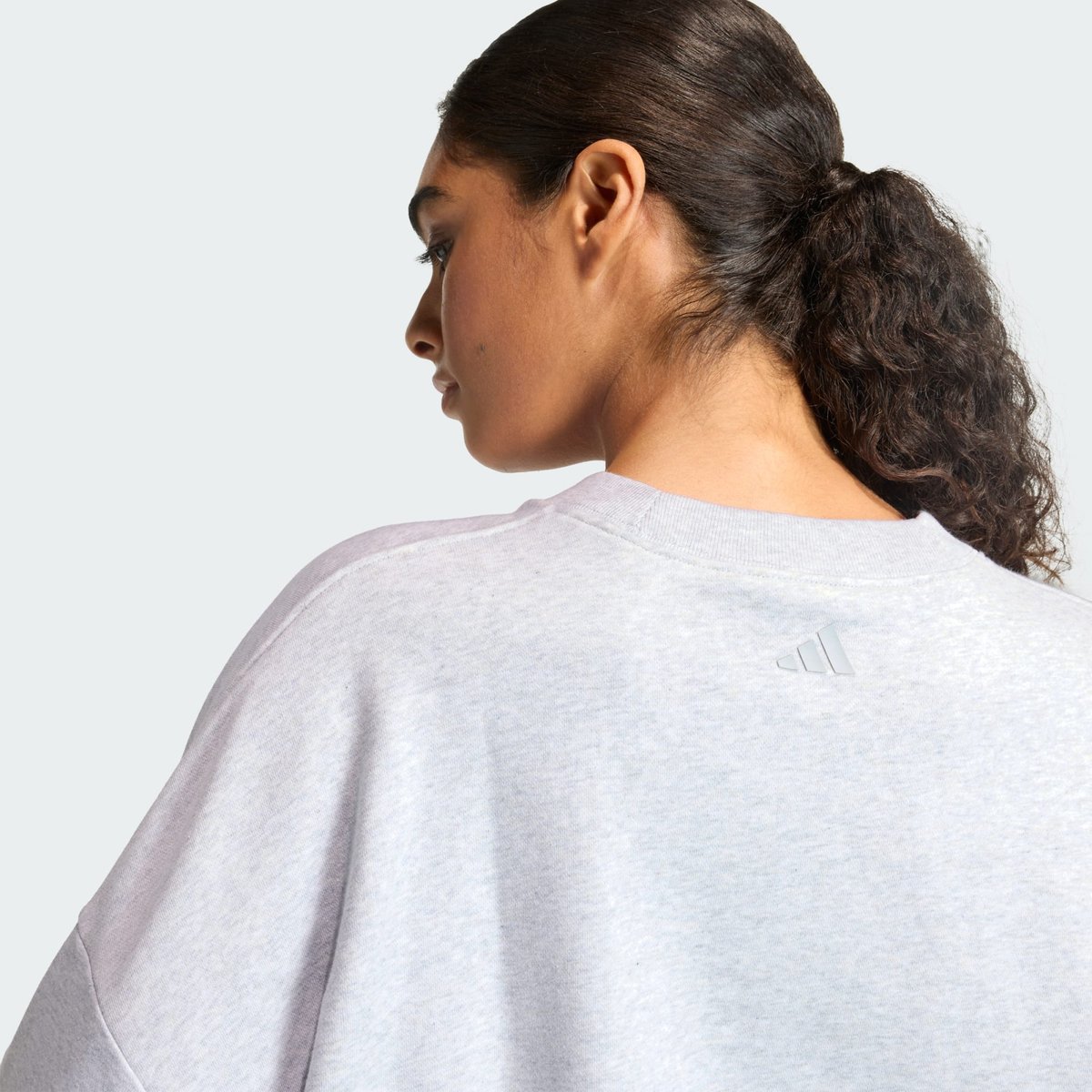 Sweat-Shirt Graphisme Brodé Seasonal Essentials Colorpop light grey heather / active maroon, ADIDAS SPORTSWEAR