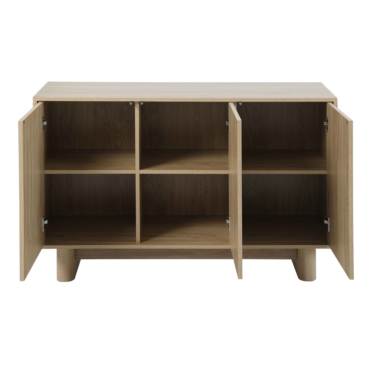 Buffet scandinave effet bois 3 portes 120 cm, BOWY bois clair, OVIALA