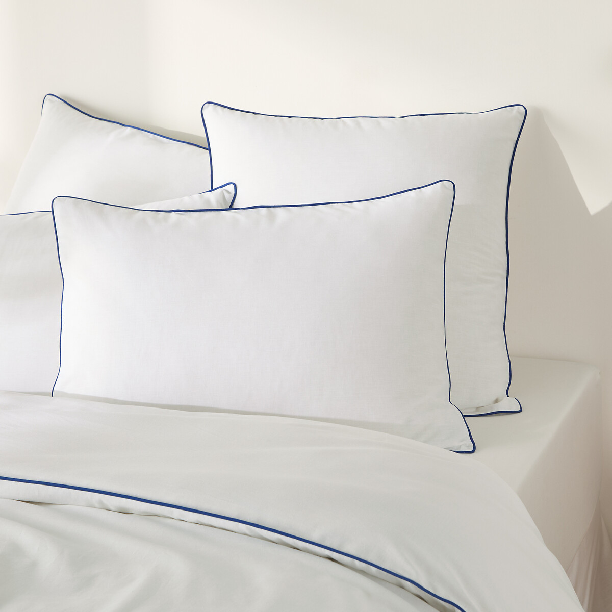 Drap-housse en coton, bonnet 25 cm, MACHA blanc, LA REDOUTE INTERIEURS