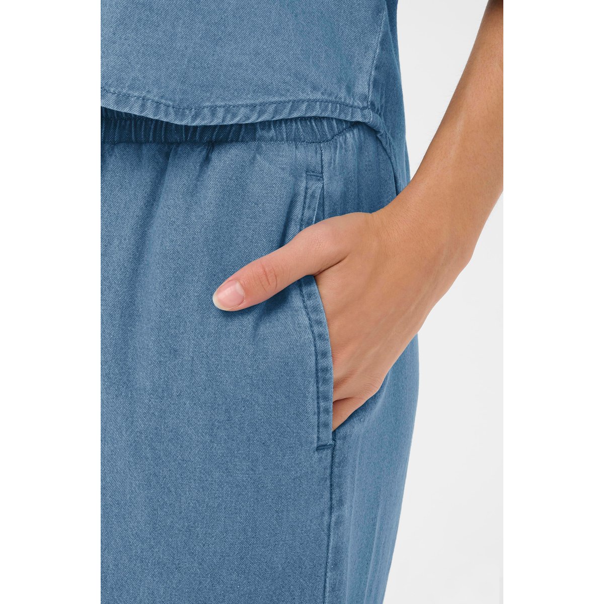 Pantalon casual bleu medium blue chambray, KAFFE