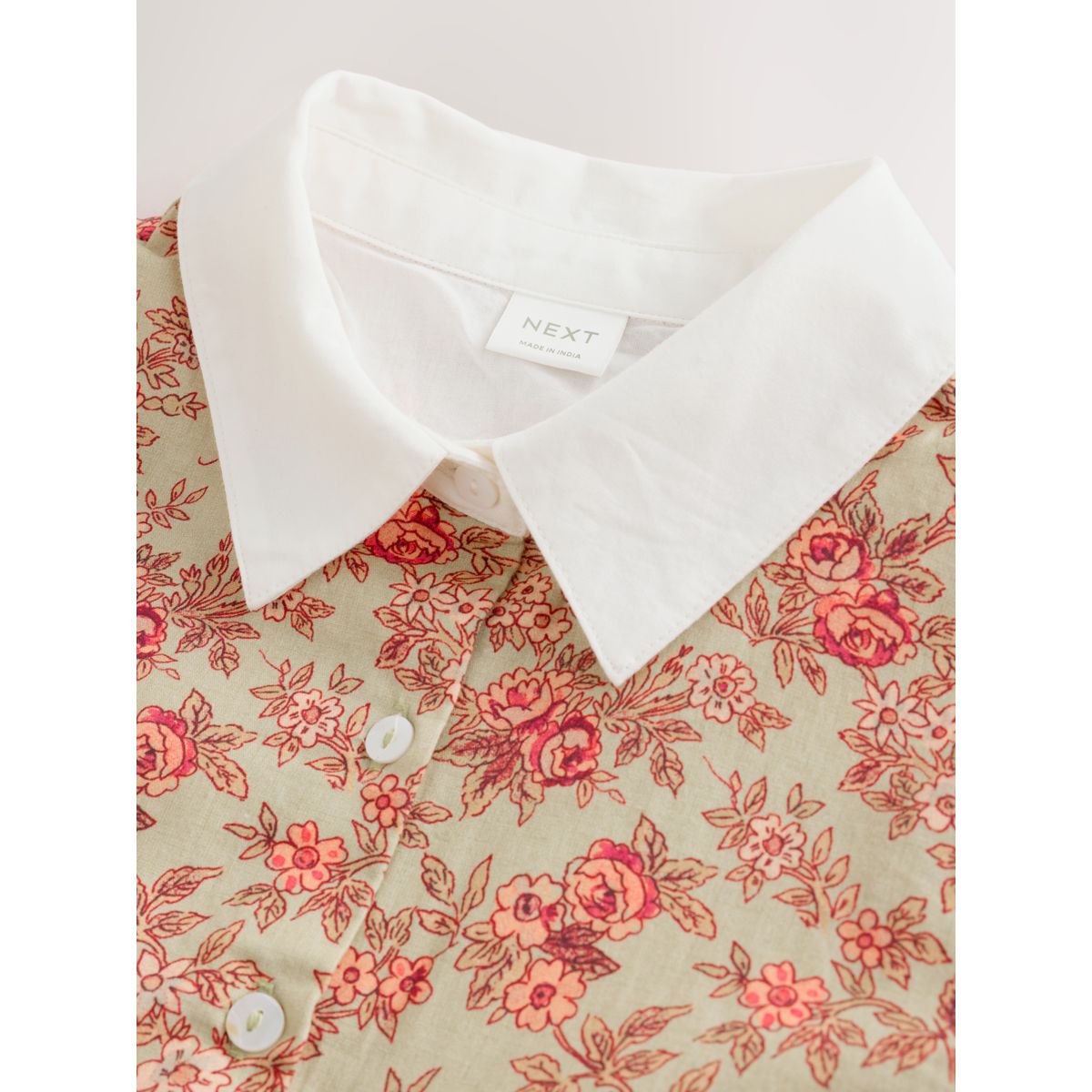 Robe chemise vert à imprimé fleurs, NEXT