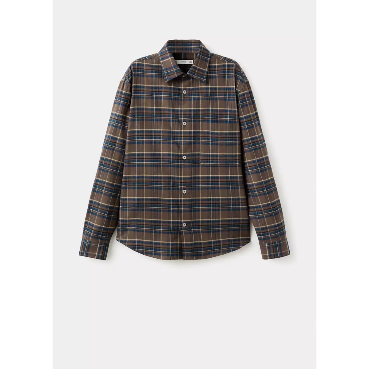 Chemise 100 % coton flanelle carreaux tabac, MANGO MAN