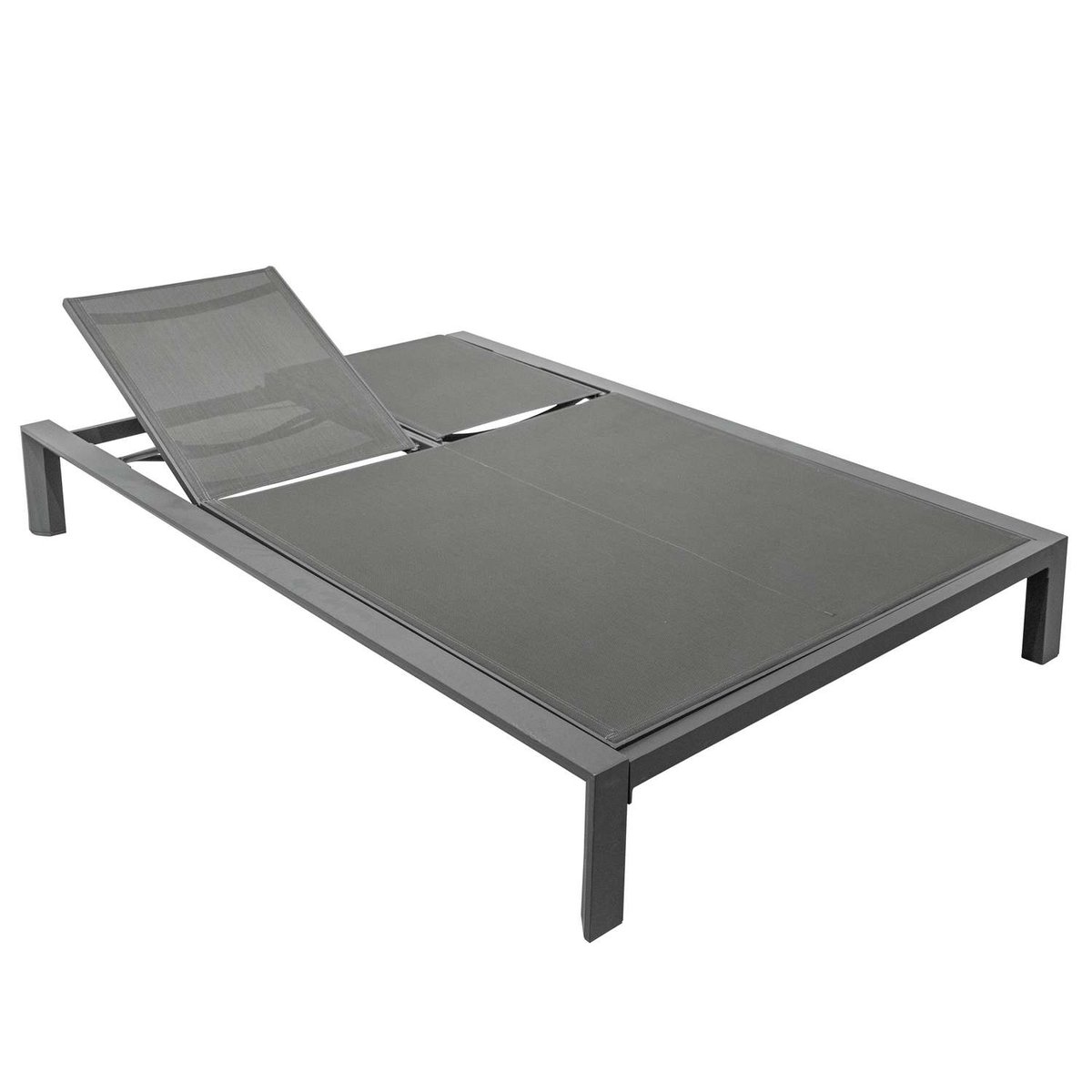 Lit de piscine double en aluminium EVASION gris foncé, HESPERIDE