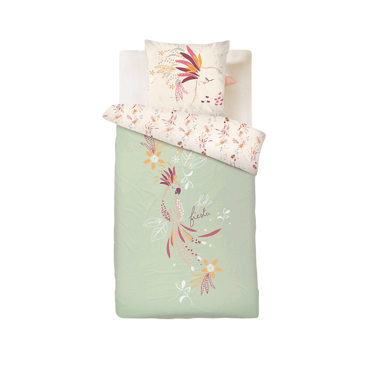 Housse de couette enfant + taie d'oreiller Fiesta vert, PETIT BEGUIN