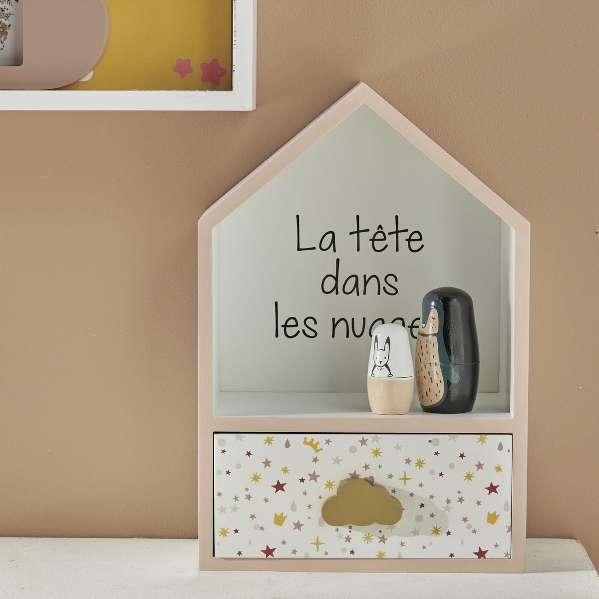 Boîte à secret en bois TETE DANS LES NUAGES blanc, FACTORY