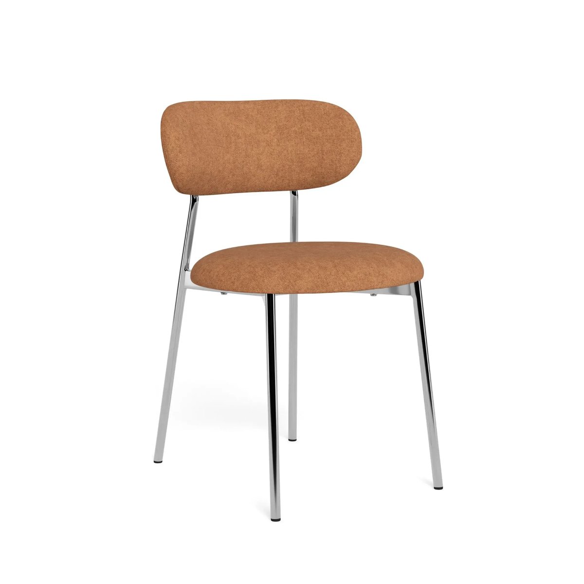 Chaises de salle à manger chrome et tissu (lot de 2) - LISON orange terracotta, HELLIN, DEPUIS 1862