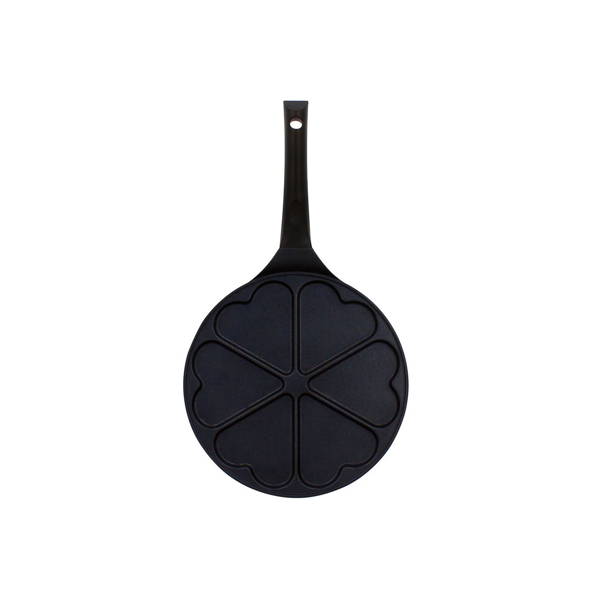Poêle à pancakes 26cm avec 6 formes de cur noir, MENASTYL