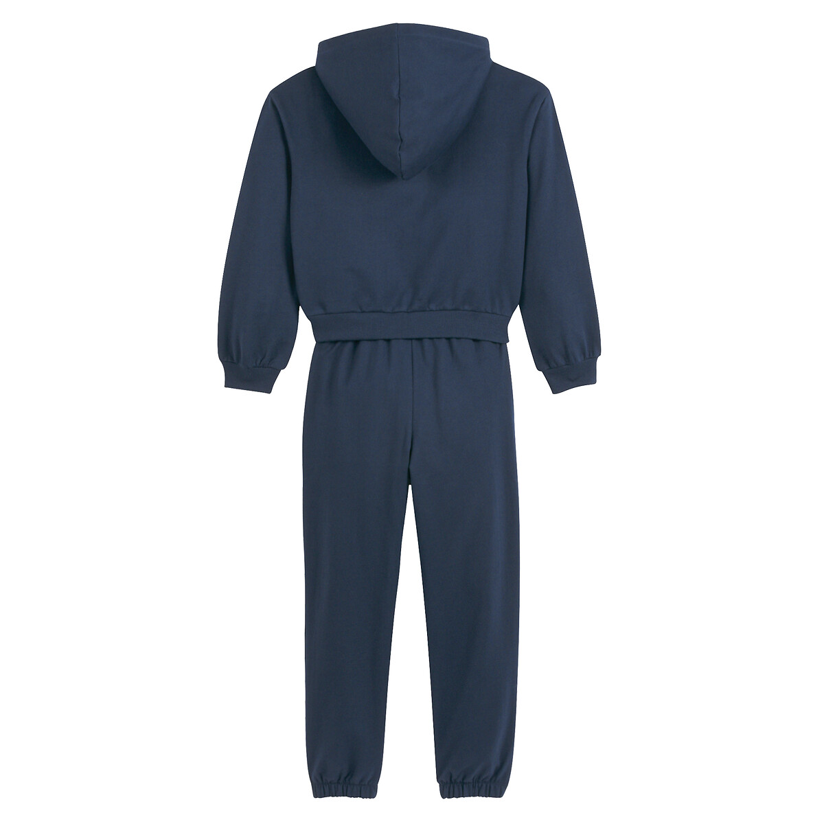 Completo 2 pezzi felpa con cappuccio e pantaloni blu marino, LA REDOUTE COLLECTIONS