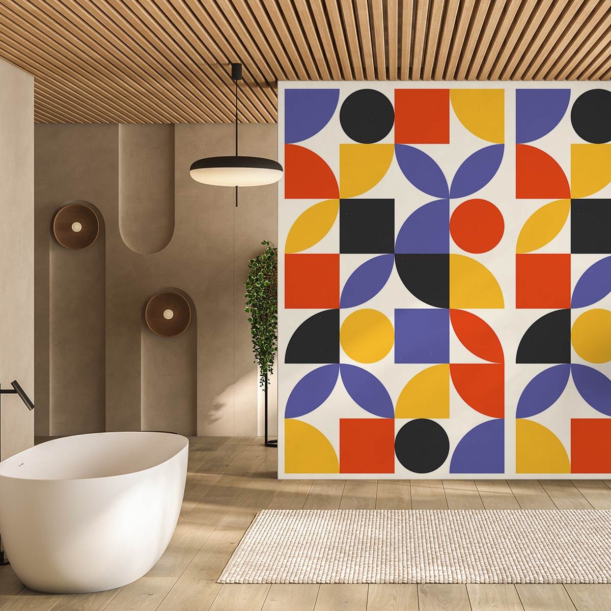 Papier peint, funky bleu, HEXOA