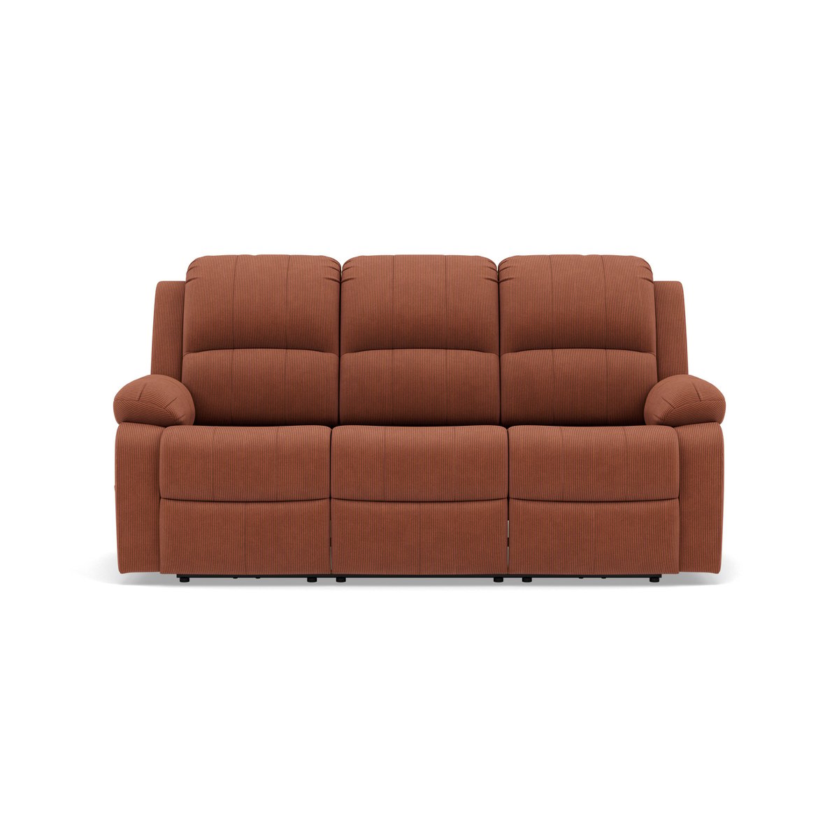 Canapé relax électrique velours côtelé 3pl, ARMAND terracotta, BEST MOBILIER