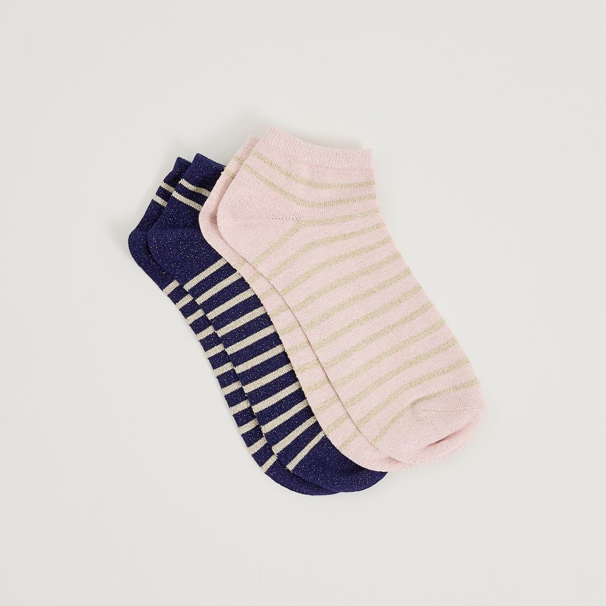 Lot de 2 paires de socquettes bleu marine, GRAIN DE MALICE