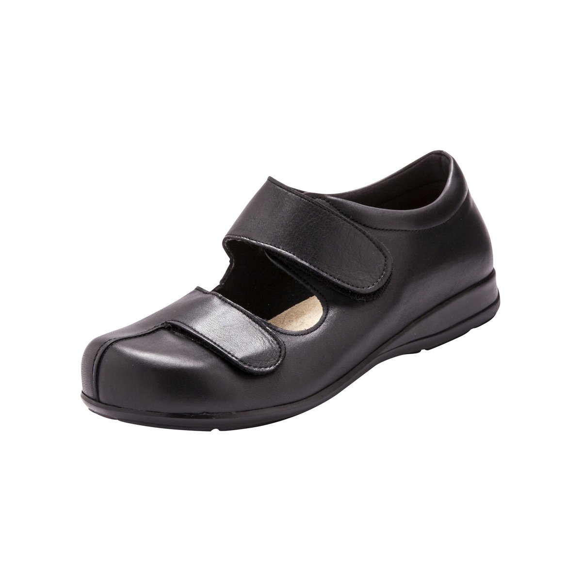 Derbies cuir pour pieds ultra-sensibles noir, PEDICONFORT