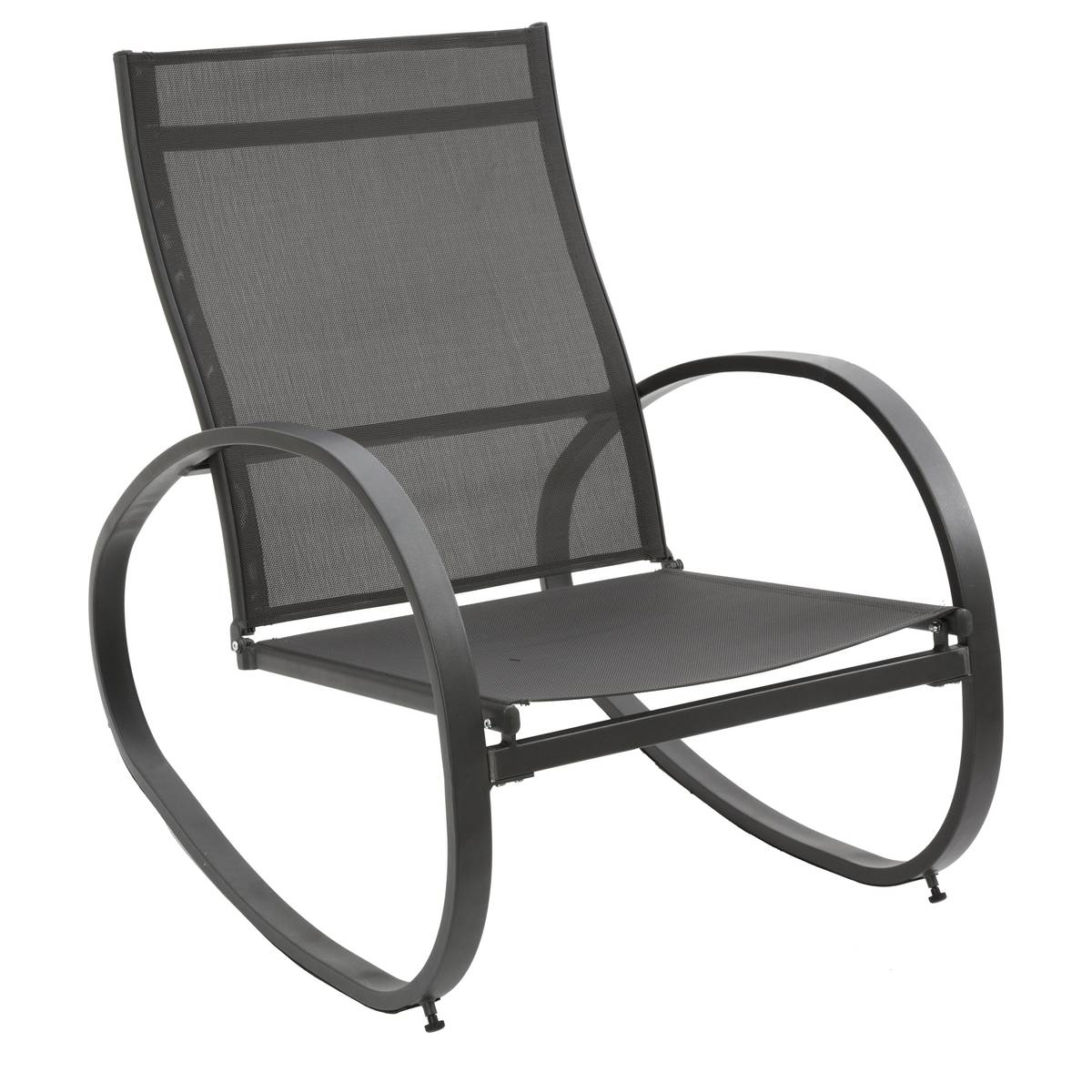 Fauteuil à bascule en acier NEVADA gris graphite, HESPERIDE