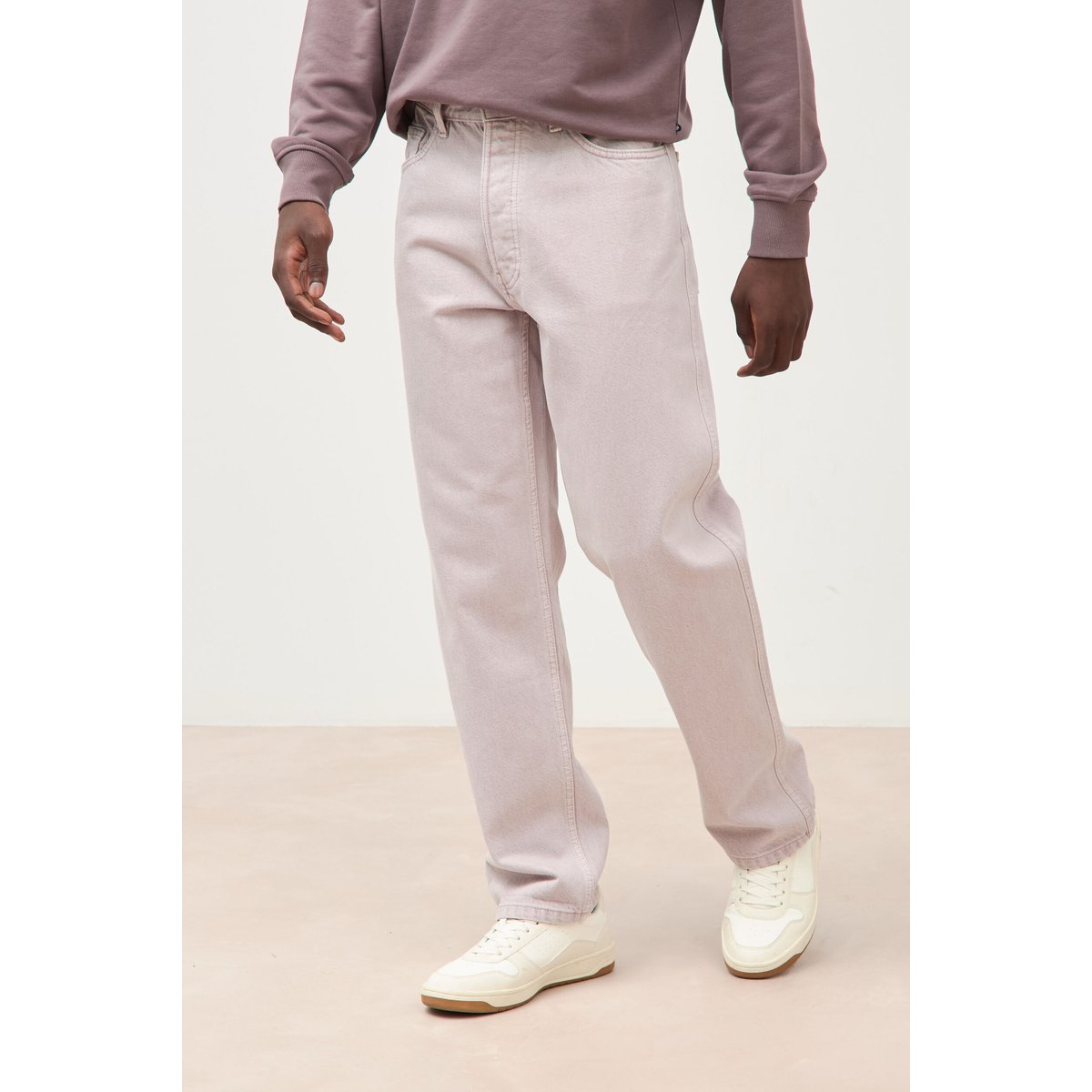 Jeans large longueur 32 en coton parme, BONOBO