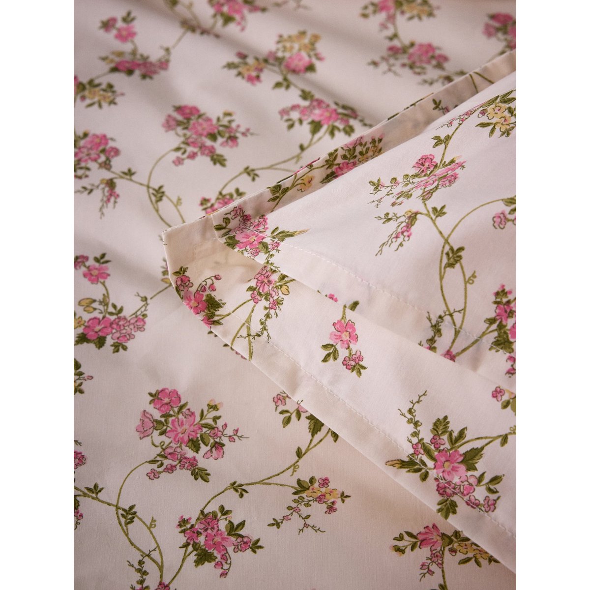 Taie d'oreiller percale de coton "MARGOT" imprimé fleurs, CYRILLUS