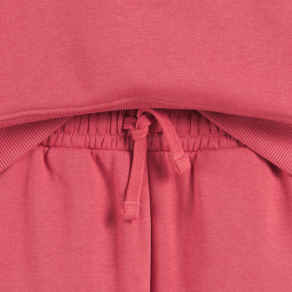Conjunto de 2 piezas de felpa, con sudadera de cuello redondo y pantalón de chándal rosa palo, LA REDOUTE COLLECTIONS