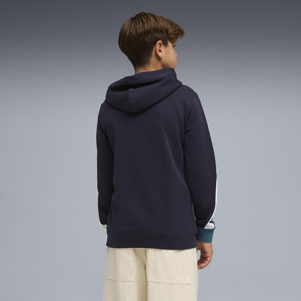 Sweat à capuche en molleton bleu marine/vert, PUMA
