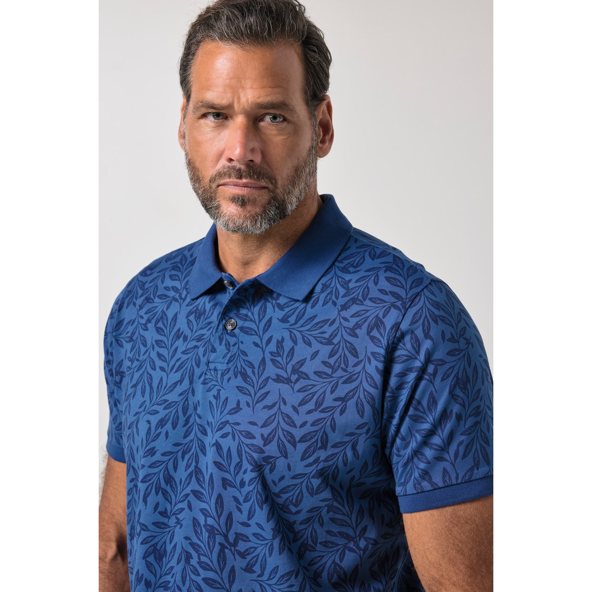 Polo en jersey à motif indigo, JP1880