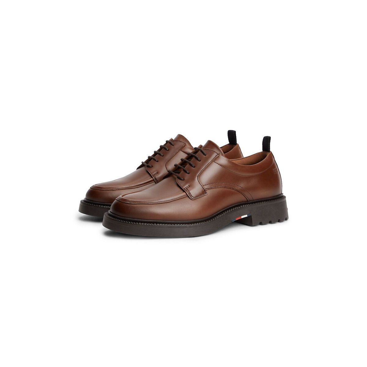 Derbies en cuir corporate cognac, TOMMY HILFIGER