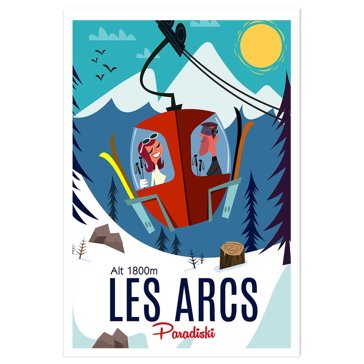 Poster de paradiski les arcs affiche seule, HEXOA