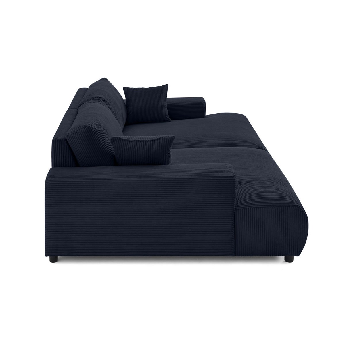 Canapé droit 4 places double méridienne, GARANCE bleu nuit, BEST MOBILIER