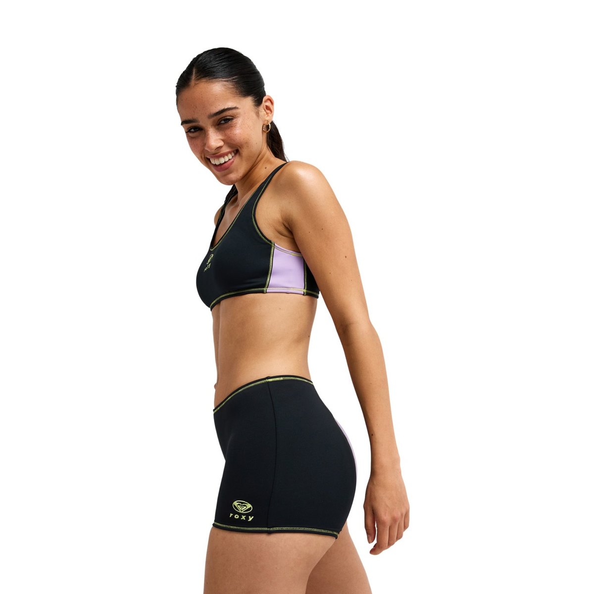 Bas de maillot de bain culotte bikini shorty THE RETRO ESSENTIALS BOYLEG. violet viola, ROXY