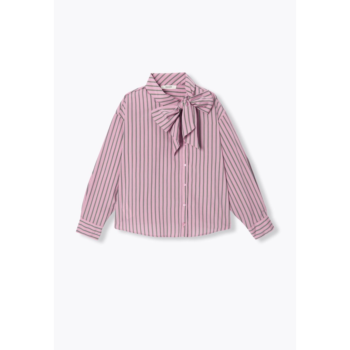 Chemise rayée à noeud rayé rose, PROMOD