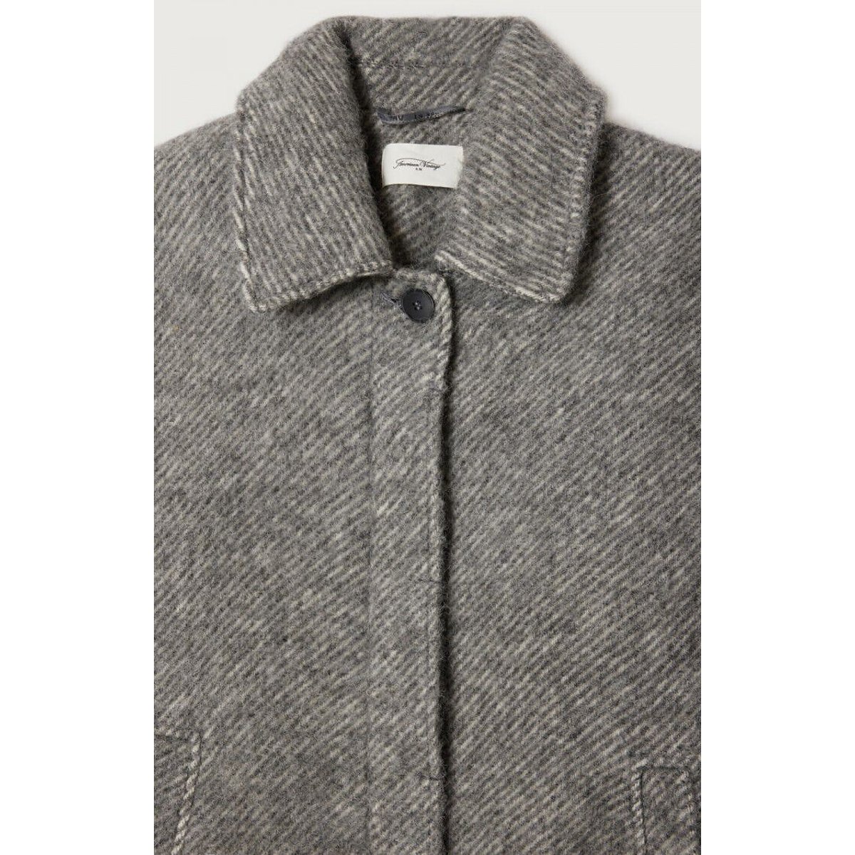 Lulow Long, Loose-Fitting Coat with Shirt Collar grey marl, AMERICAN VINTAGE