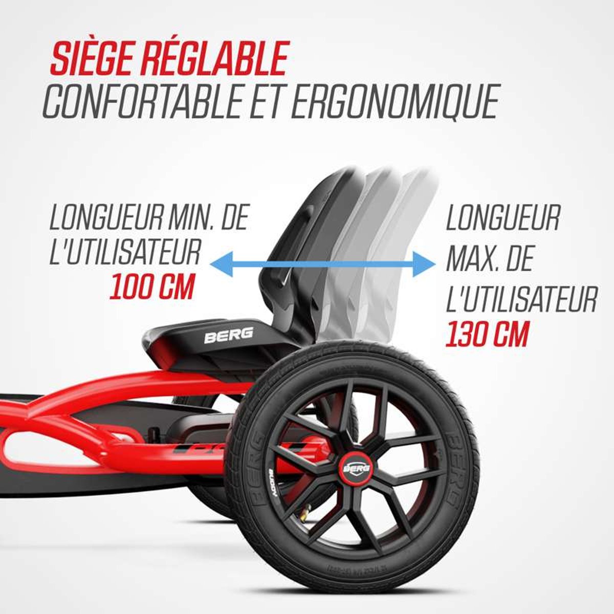 Kart à Pédales pour Enfants, 3+ Ans, Buddy red, BERG TOYS