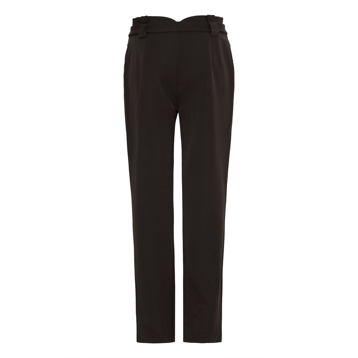 Pantalon taille paperbag, coupe droite noir, ICHI