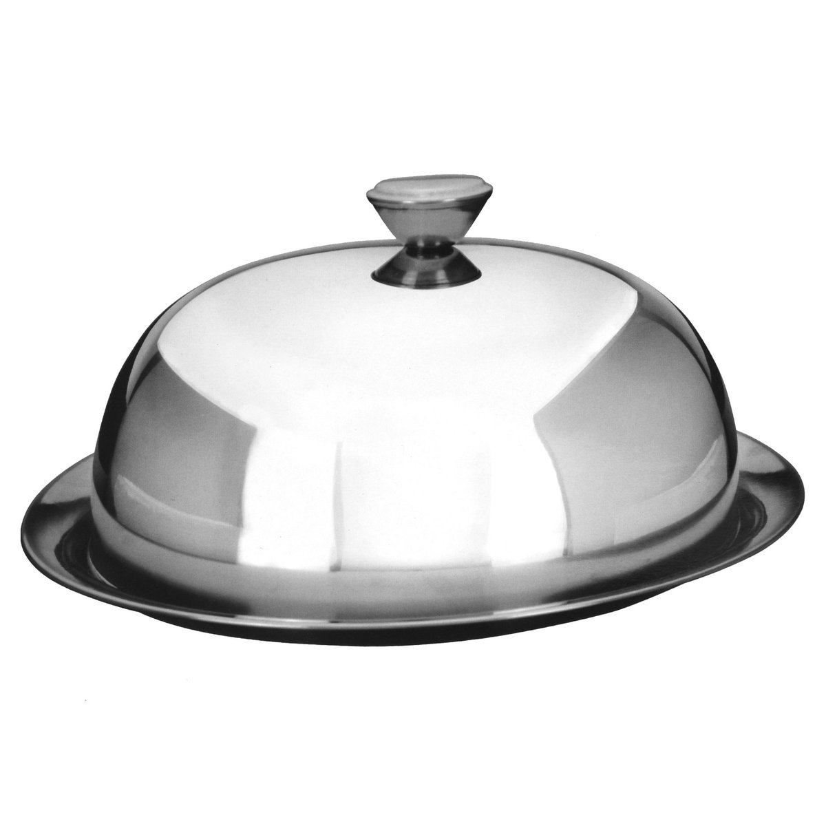 Assiette de Présentation avec Cloche en Inox chrome/inox, WADIGA