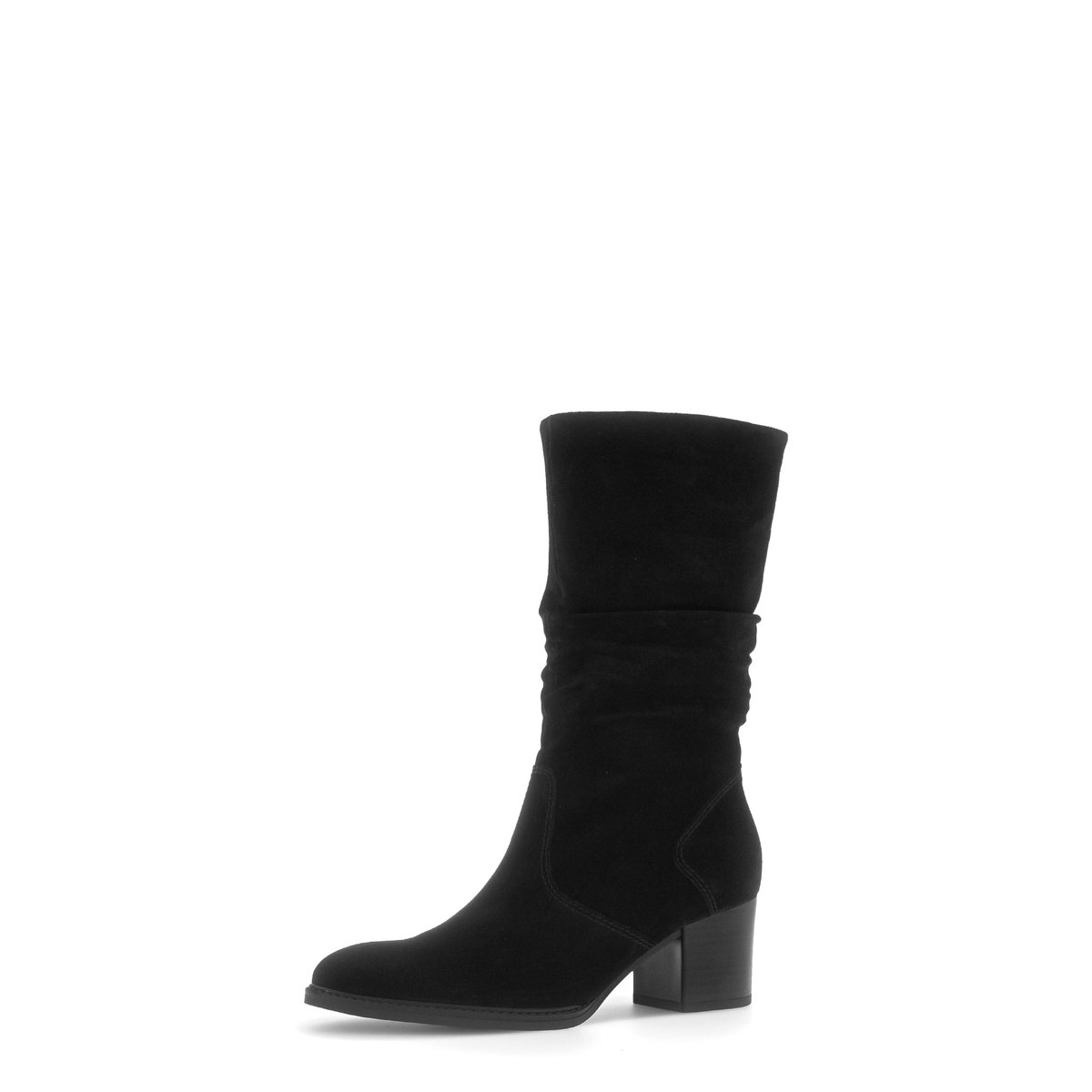 Bottines en cuir à talon décroché noir velours, GABOR