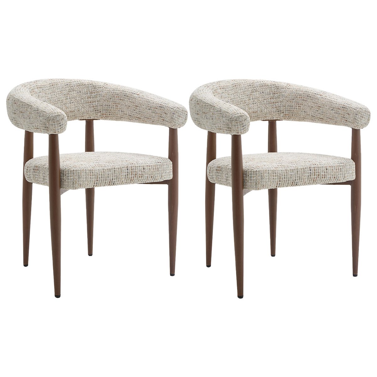 Lot de 2 fauteuils en tissu moucheté, NOUR beige, BEST MOBILIER
