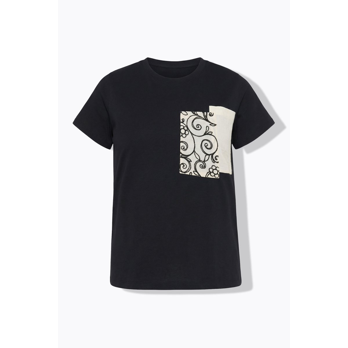 T-shirt en coton bio, poches poitrine noir, ULLA POPKEN